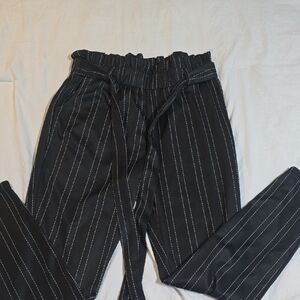 Black Striped Women's Trousers
